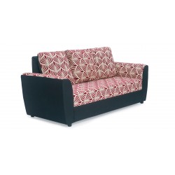 Elsa Sofa 3+2+1 Black With Red Pattern Fabric