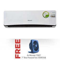 Hisense AS-12CR4SVDTE Air Conditioner & Free Air Monster 15827 7" Blue Personal Fan