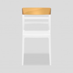 Moon Chair White Seat/Amber Transparent Backrest