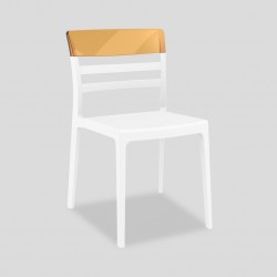 Moon Chair White Seat/Amber Transparent Backrest