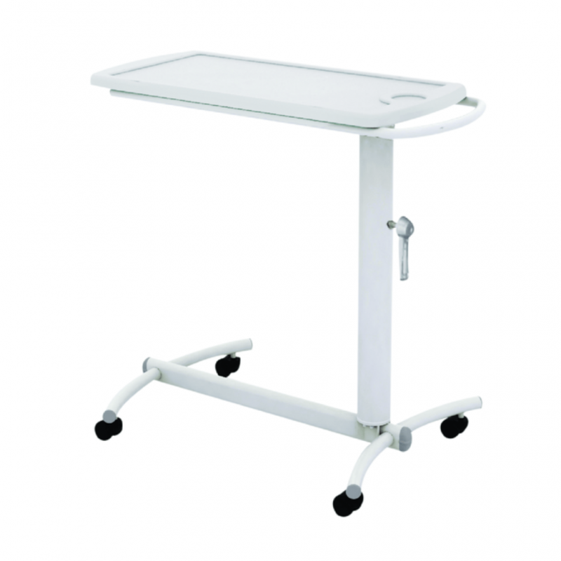 Aptis Over Bed Table On Crank Frosty White