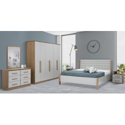 Vigo Bedroom Set 180x200 cm Nature/Grey Color