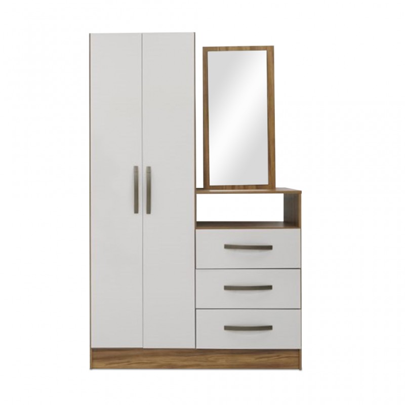 Adriano Wardrobe 2 Doors & Dressing Table Freijo - Off White