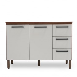 Ametista Kitchen Cabinet 2 Doors & 3 Drawers Off White