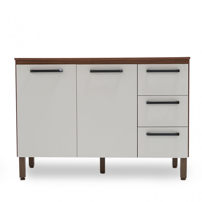 Ametista Kitchen Cabinet 2 Doors & 3 Drawers Off White Ametista Kitchen Cabinet 2 Doors & 3 Drawers Off White