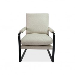Juliette Arm Chair in Leather Gel Stone Col Fabric