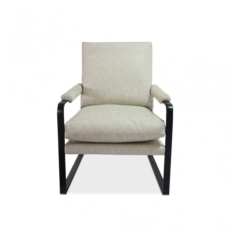 Juliette Arm Chair Fabric Leather Gel Stone