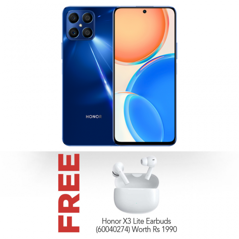 HONOR X8 Ocean Blue & Free Honor X3 Lite Earbuds