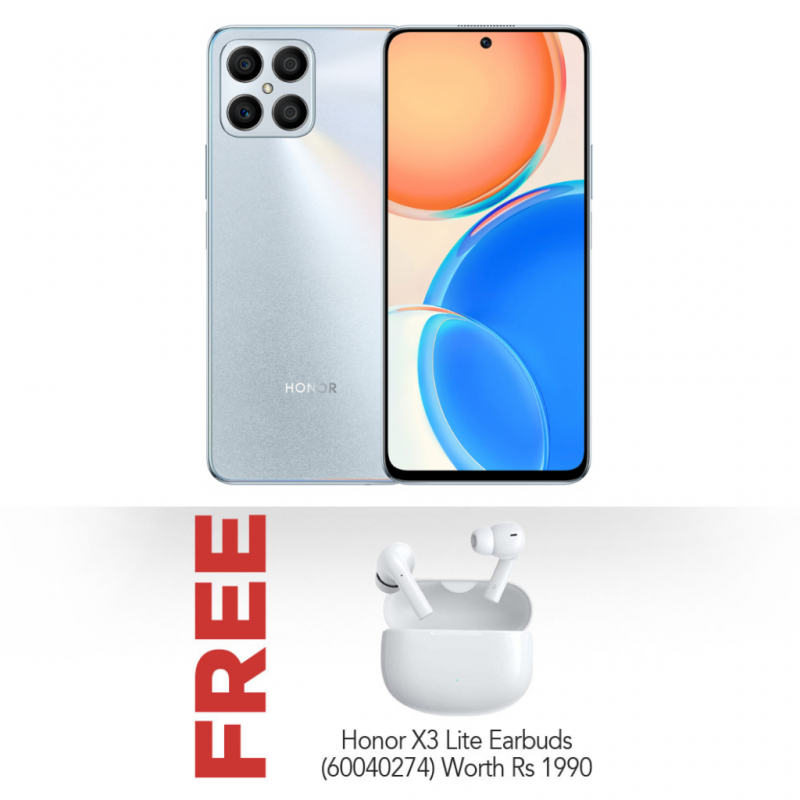 HONOR X8 Titanium Silver & Free Honor X3 lite earbuds