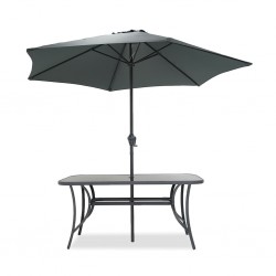 Melaco Table with 6 Chairs, 2 Stools, 1 Sidetable & Umbrella