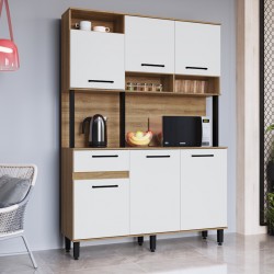 Coquina Kitchen Cabinet Dakar/White 6Drs & 1Drawer