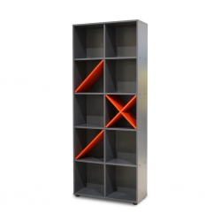 Gaming Bookcase W/10 Shelves Anthracite & Red