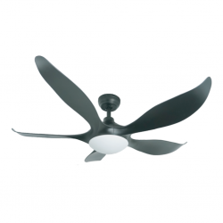 D'Fan by Mistral TYPHOON52-BK 52” Black Ceiling Fan With LED Light & Remote Control