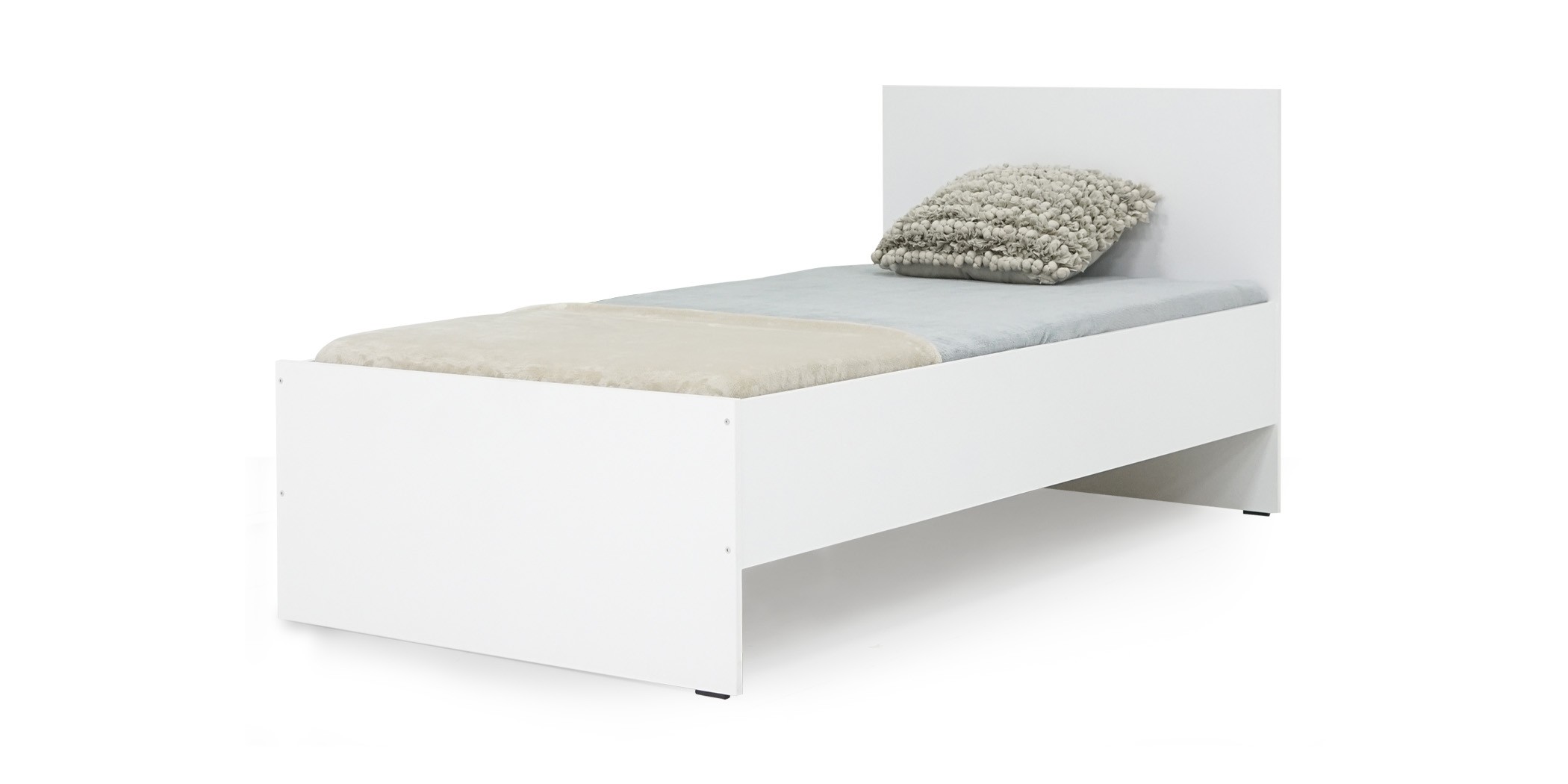 White Single Bed Frame 90x190 cm