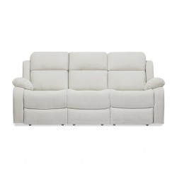 Sabella 3 Seater Reclining Sofa Ivory Color Fabric