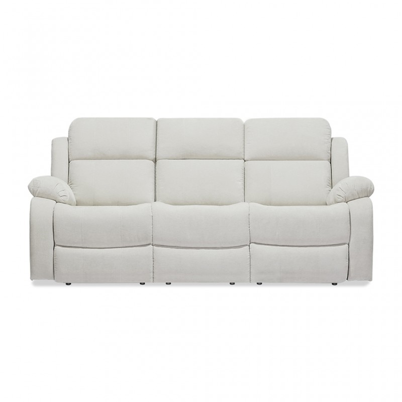 Sabella 3 Seater Reclining Sofa Ivory Color Fabric
