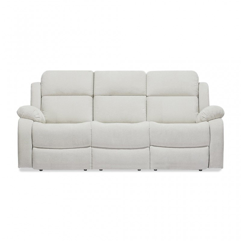 Sabella 3 Seater Reclining Sofa Ivory Color Fabric Sabella 3 Seater Reclining Sofa Ivory Color Fabric