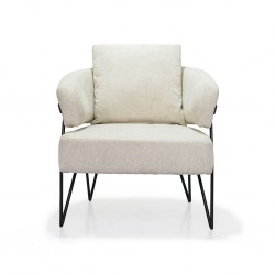 Como Armchair White Fabric