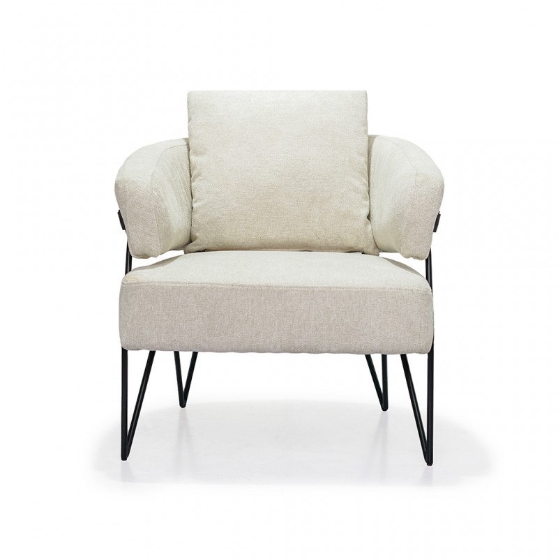 Como Armchair White Fabric