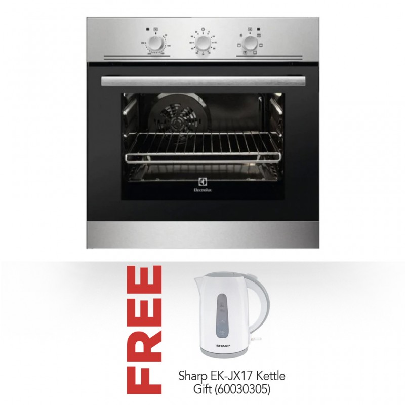 Electrolux EOB2100COX Builtin Oven & Free Sharp EKJX17 Kettle