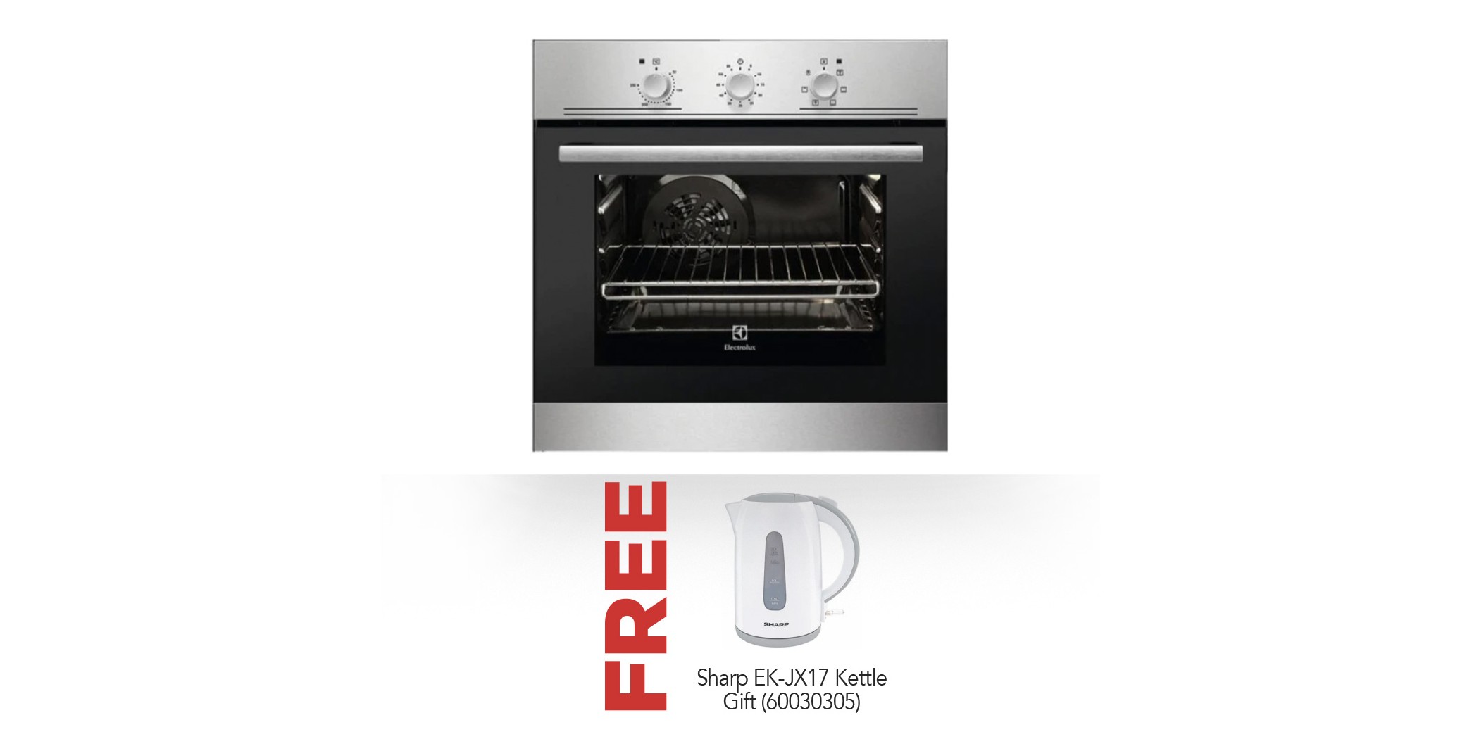 Electrolux EOB2100COX Builtin Oven & Free Sharp EKJX17 Kettle