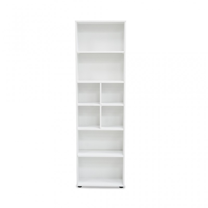 White Bookshelf With 8 Sections White Color