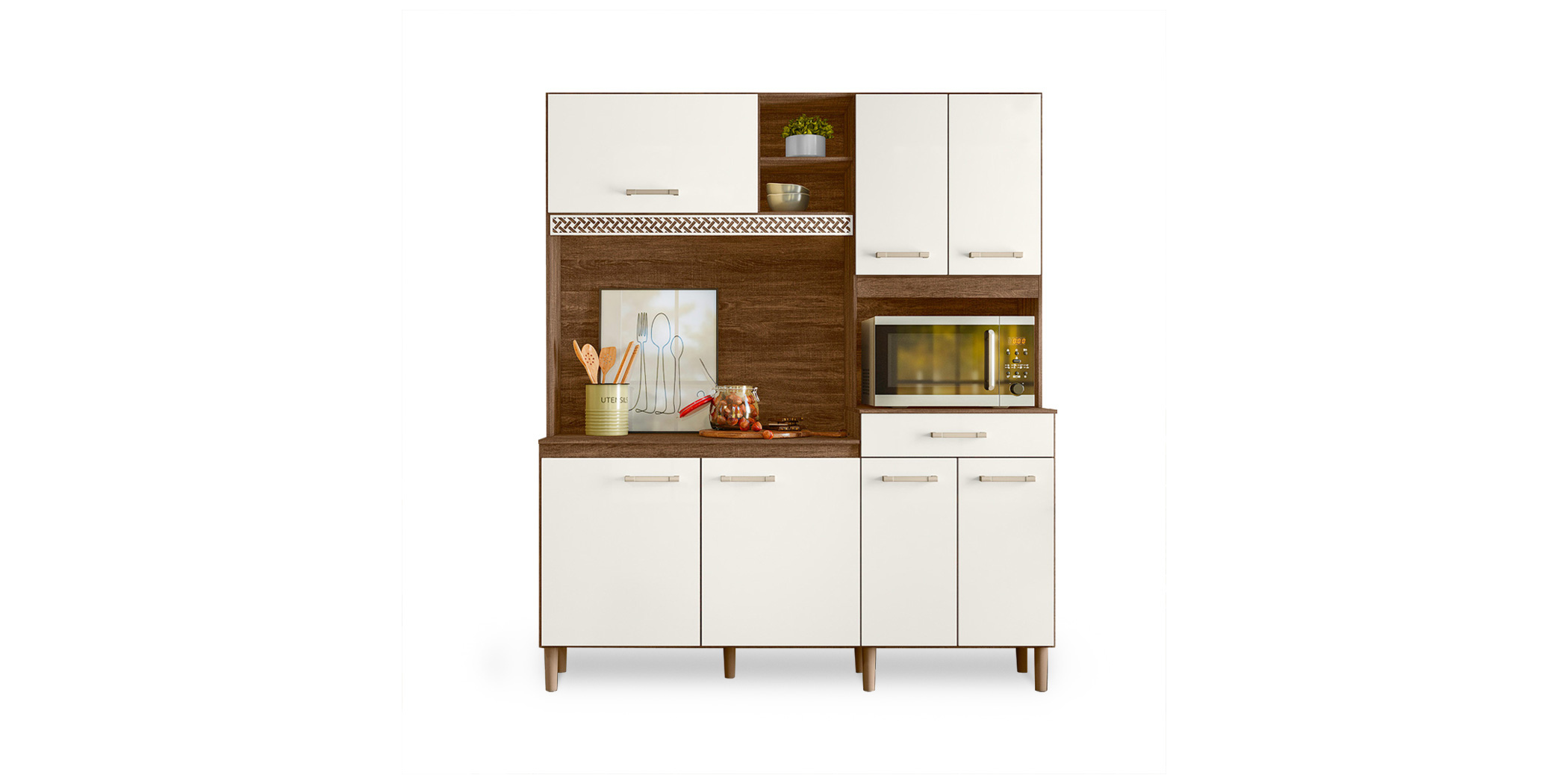 Yara 160 cm Kitchen Unit Rustic Evora/Off White