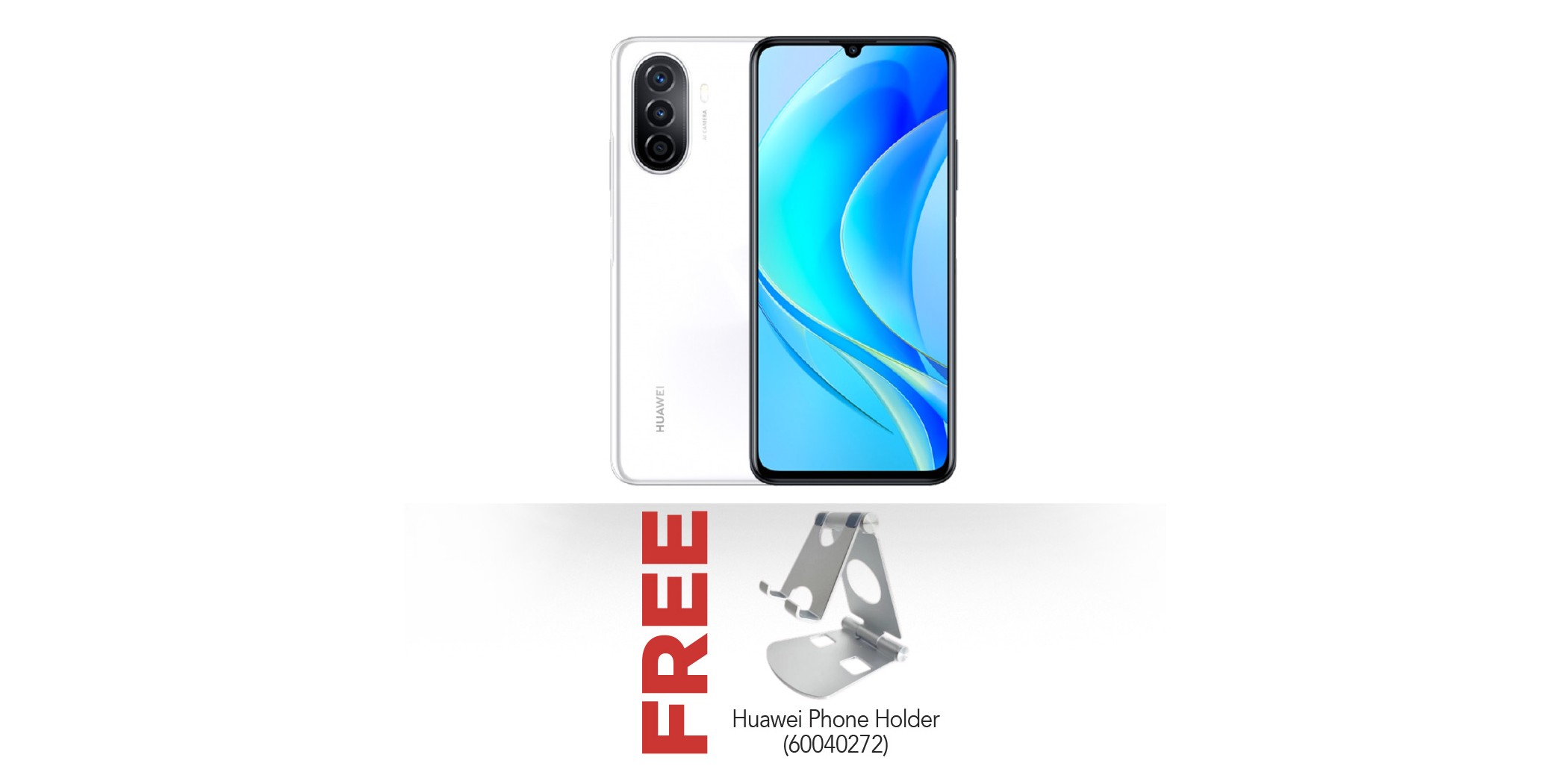 Huawei Nova Y70 Pearl White & Free Huawei Phone Holder