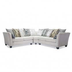 Marco Sofa Corner Silver Grey Fabric W/12 Cushions