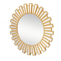 Wall Mirror Round Diameter 90 cm MDF - Gold Finish JC-MN6213