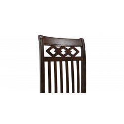 Oakland Table and 6 Chairs in Rubberwood/Brown Fabric