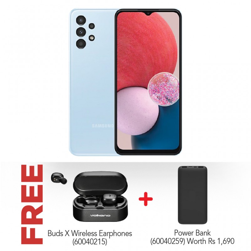 Samsung Galaxy A13 Light Blue & Free Volkano Virgo Earbuds with