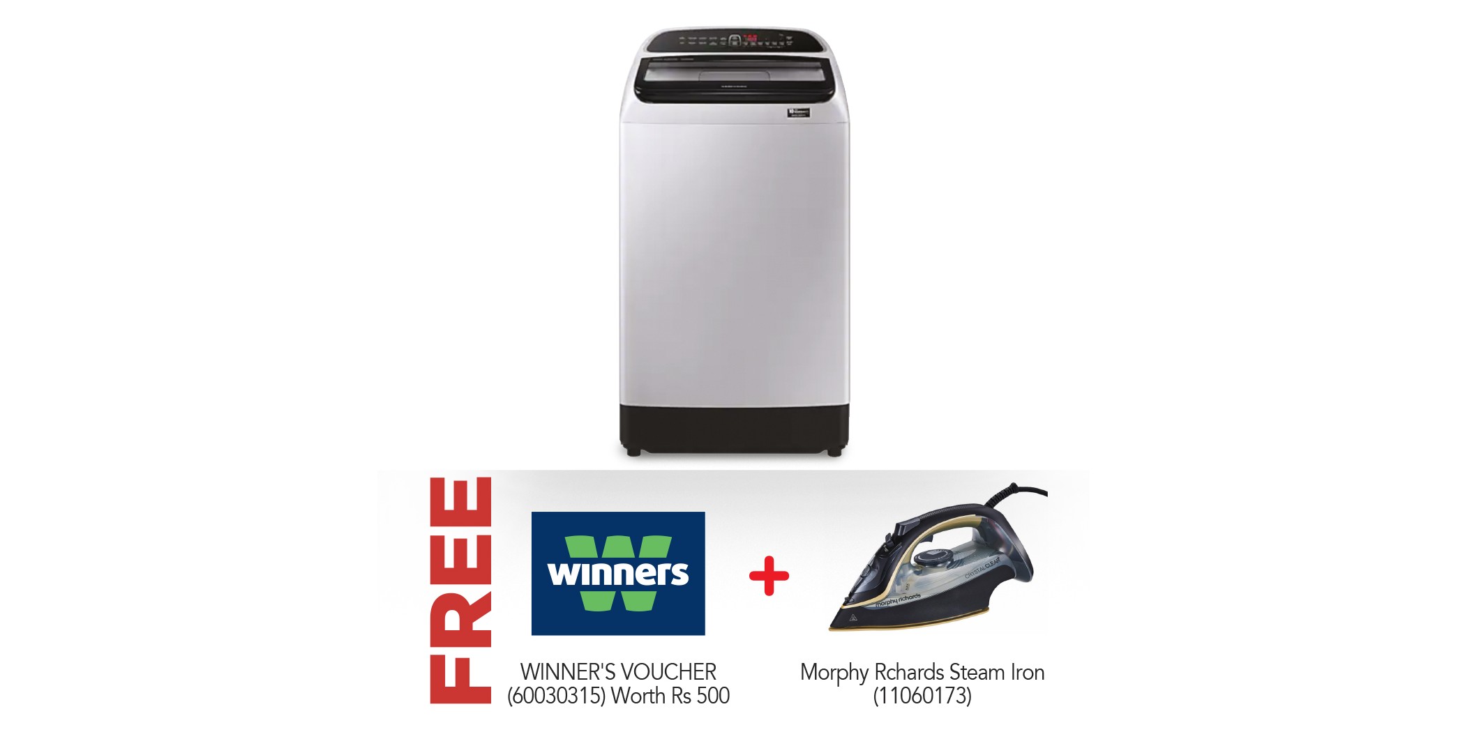 Samsung WA13T5260BY Washing Machine & Free Winners Voucher Rs 500