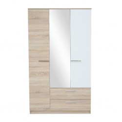 Plus Wardrobe With 3 Doors, Mirror & 2 Drawers