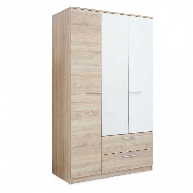 Plus Wardrobe With 3 Doors, Mirror & 2 Drawers