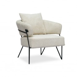 Como Armchair White Fabric