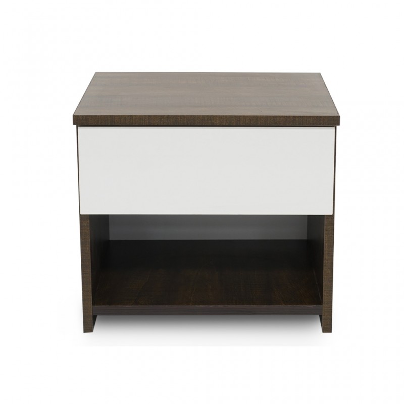 Levitas Night Table Dark Brown & White Levitas Night Table Dark Brown & White