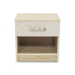 Basel Night Table in Melamine MDF Brown & Deco White