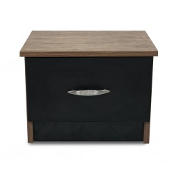 Vecelo Night Table Opera Walnut & Black