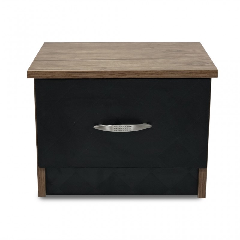 Vecelo Night Table Opera Walnut & Black