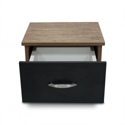 Vecelo Night Table Opera Walnut & Black