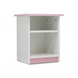 Alpha Night Table MDF White & Pink