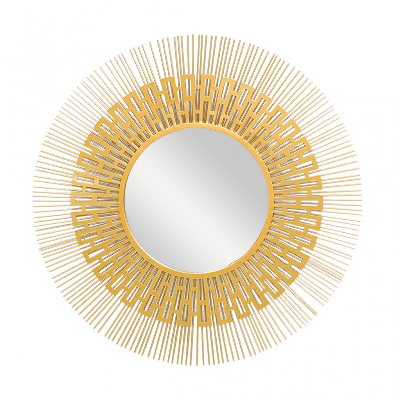 Wall Mirror Round Diameter 90 cm Metal - Gold Finish JC-MN6203