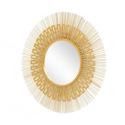 Wall Mirror Round Diameter 90 cm Metal - Gold Finish JC-MN6203