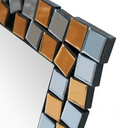 Wall Mirror Rectangle W120xD2xH80 cm MDF - Silver & Gold Finish JC-MN6206