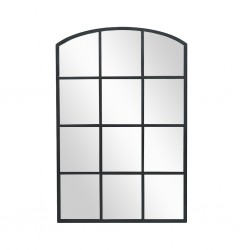 Wall Mirror Window L80xW120xD2 cm Metal - Black Finish JC-MN6207