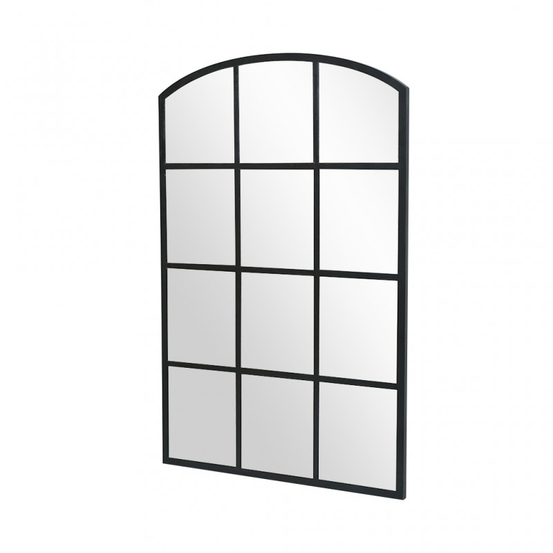 Wall Mirror Window W80xD2xH120 cm Metal Black Finish JCMN6207