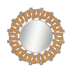 Wall Mirror Round Diameter 90 cm MDF - Silver,Rose Gold & Grey Finish JC-MN6208