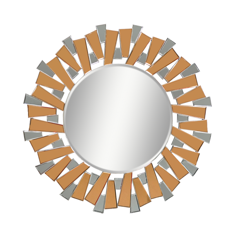 Wall Mirror Round Diameter 90 cm MDF - Silver,Rose Gold & Grey Finish JC-MN6208