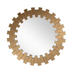 Wall Mirror Round Diameter 90 cm MDF - Rose Gold Finish JC-MN6211